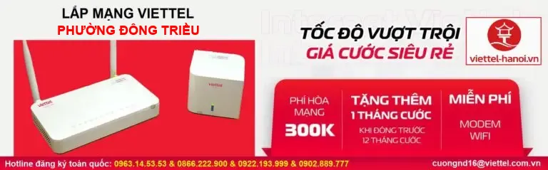 Lắp mạng Viettel Phường Đông Triều