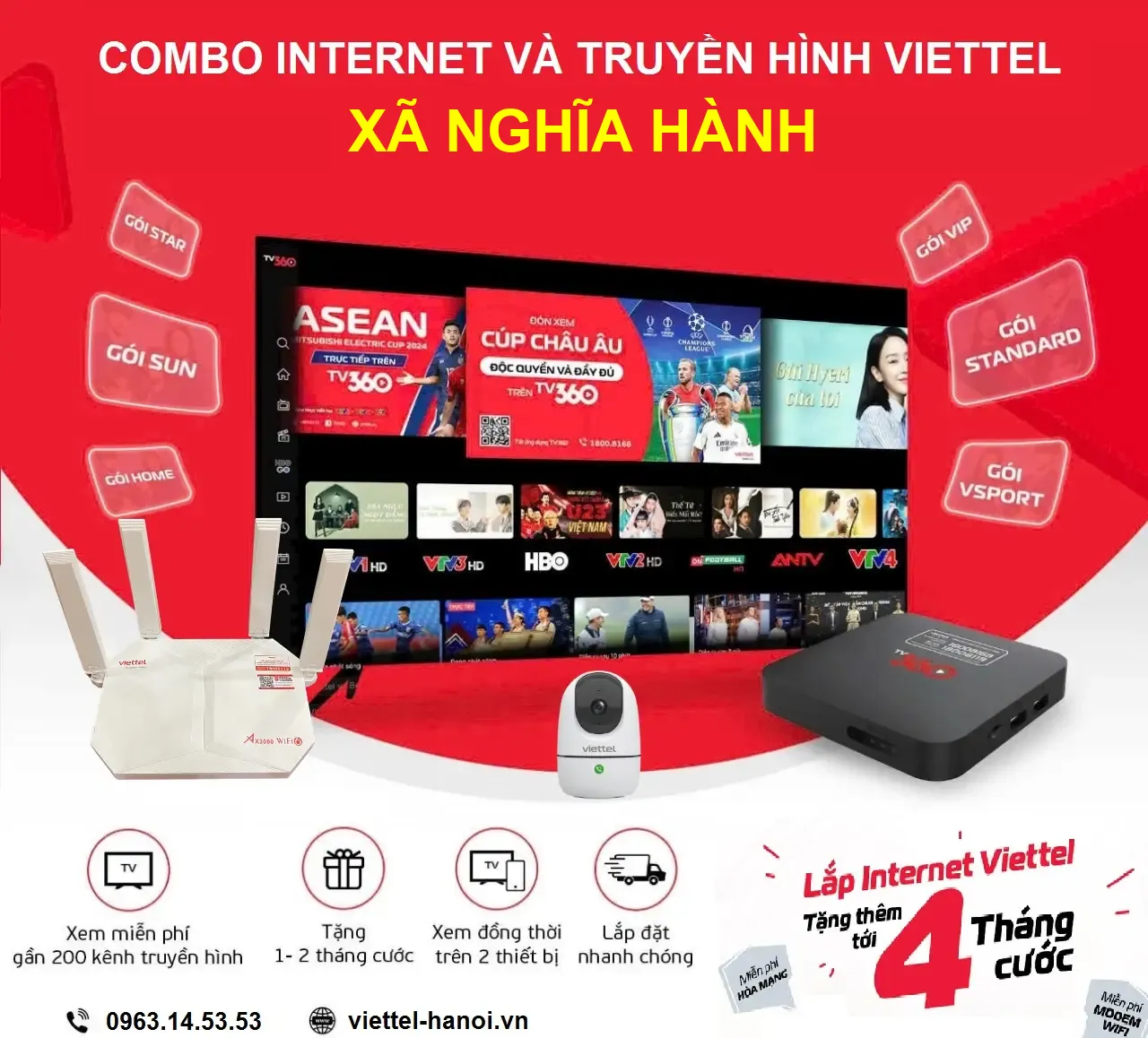 Lắp mạng Viettel Xã Nghĩa Hành